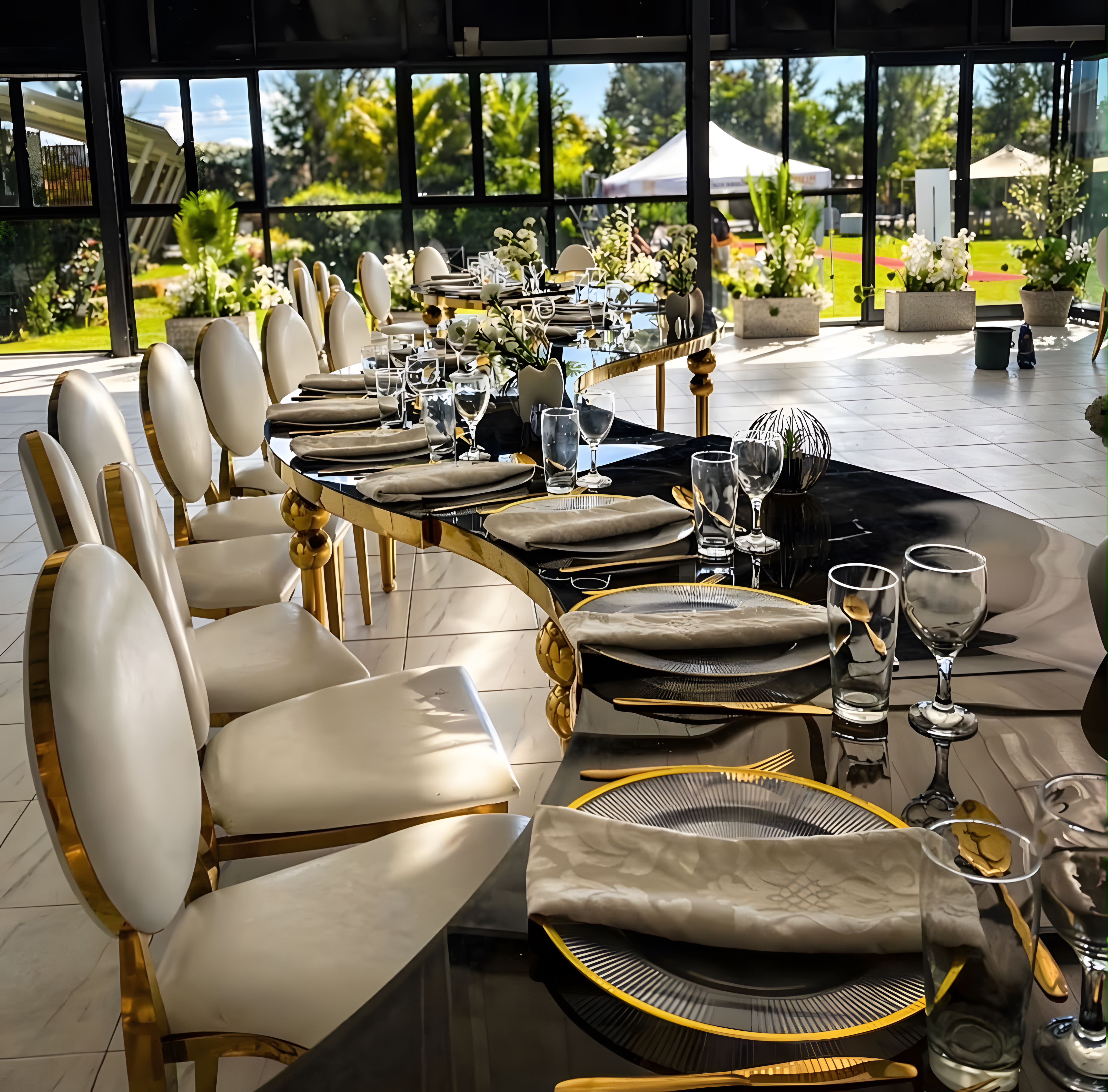 Elegant gold table setting